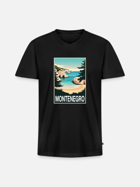 Montenegro - Männer Premium Bio T-Shirt mit V-Ausschnitt - Schwarz
