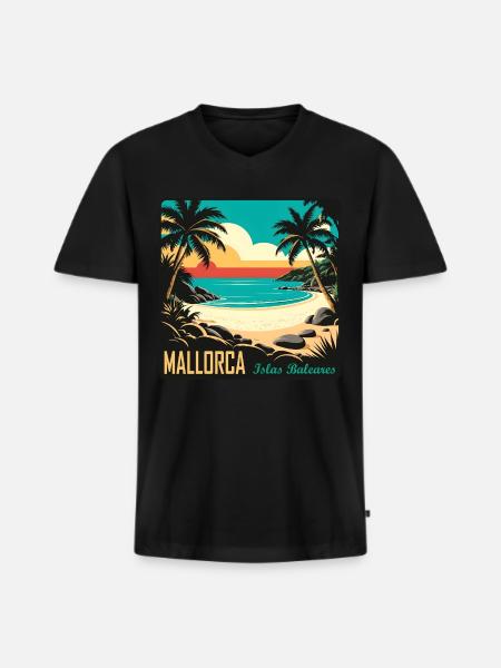 Mallorca Balearen - Männer Premium Bio T-Shirt mit V-Ausschnitt - Schwarz