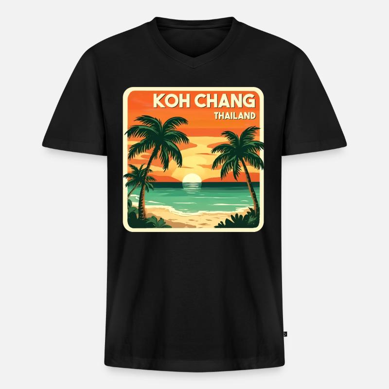 Koh Chang Thailand - Männer Premium Bio T-Shirt mit V-Ausschnitt - Schwarz