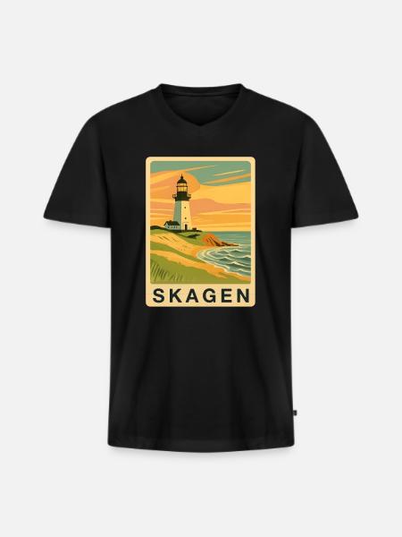skagen dänemark - Männer Premium Bio T-Shirt mit V-Ausschnitt - Schwarz