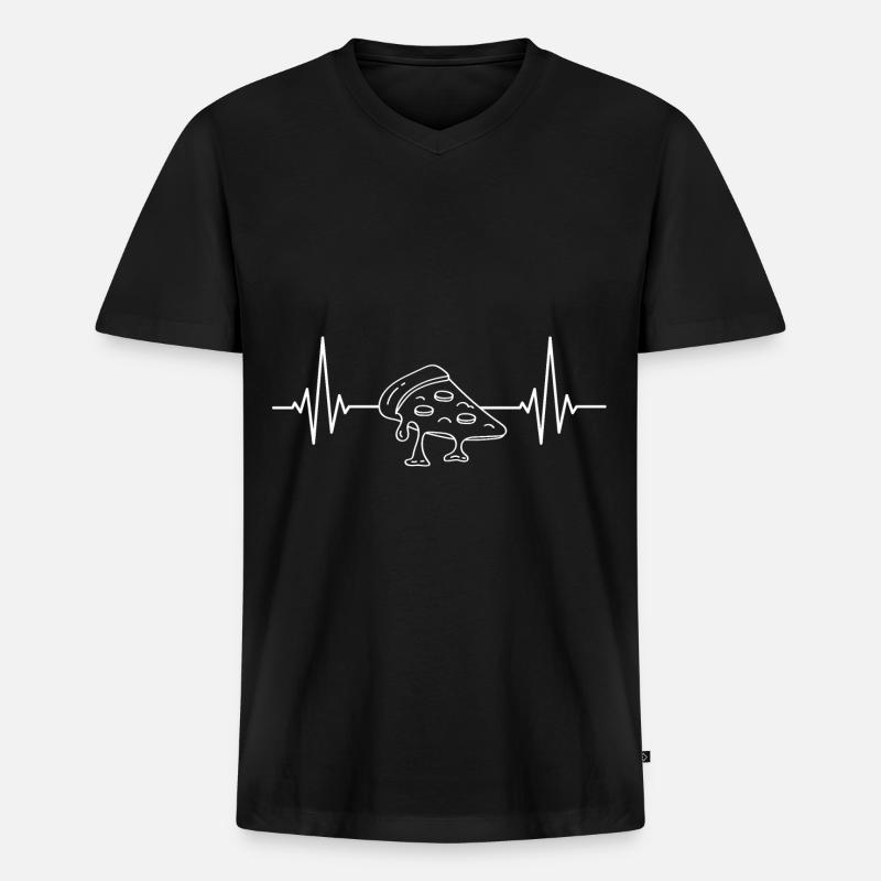 Pizzabäcker Pizza Backen Pizzaria - Männer Premium Bio T-Shirt mit V-Ausschnitt - Schwarz
