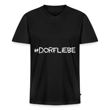 dorfkind - Männer Premium Bio T-Shirt mit V-Ausschnitt - Schwarz - Vorne - Nico (187cm)
