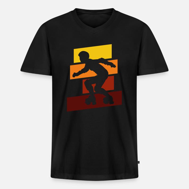Roller Derby - Männer Premium Bio T-Shirt mit V-Ausschnitt - Schwarz