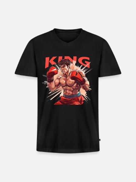 Boxer - Men's Premium Organic T-shirt with V-neck - black