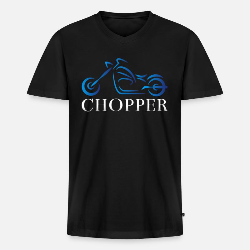 Ich Liebe Chopper - Männer Premium Bio T-Shirt mit V-Ausschnitt - Schwarz