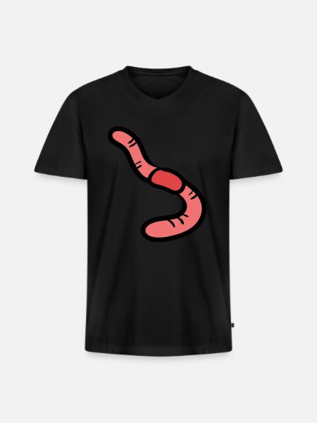 Earthworm - Men's Premium Organic T-shirt with V-neck - black