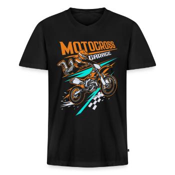 FMX Freestyle Motocross Trendsport MX Motorsport - T-shirt encolure en V Premium bio Homme - noir - Devant - Nico (187cm)