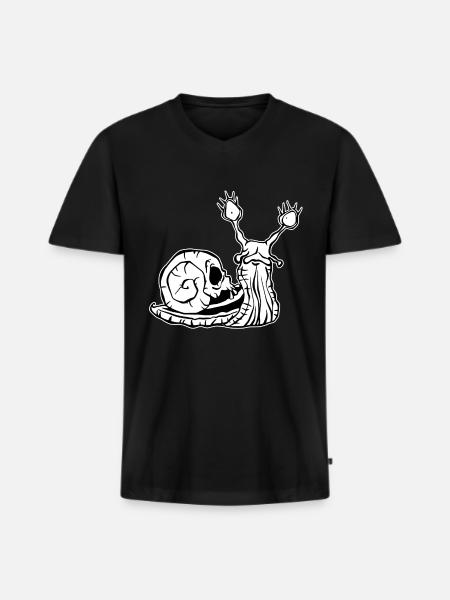 Scary Snail - Men's Premium Organic T-shirt with V-neck - black