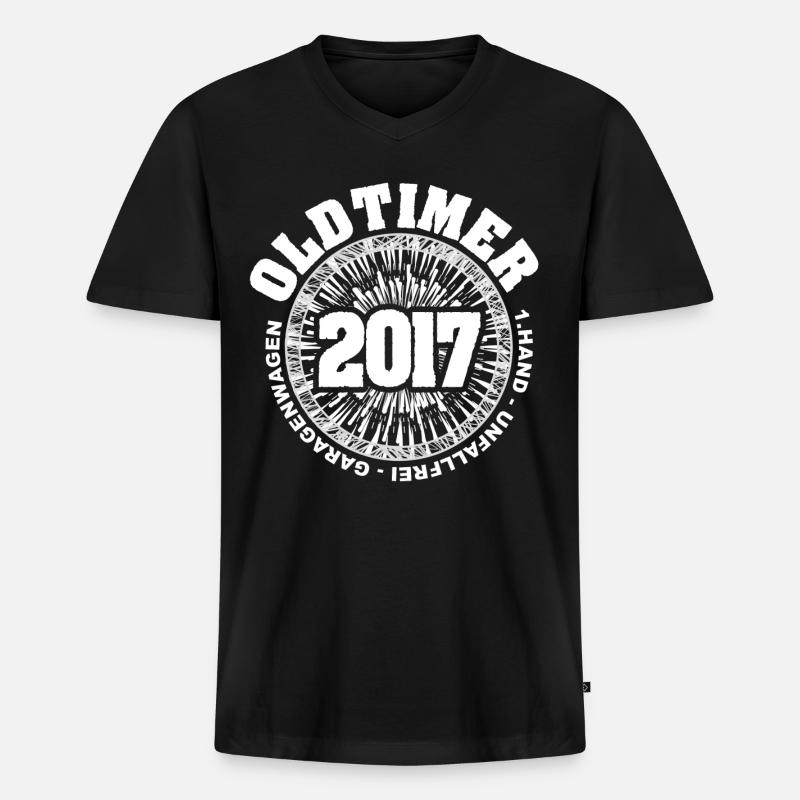2017 - Männer Premium Bio T-Shirt mit V-Ausschnitt - Schwarz