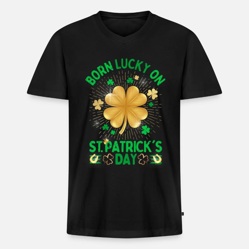 Irland Saint Patrick's Day oder - Männer Premium Bio T-Shirt mit V-Ausschnitt - Schwarz