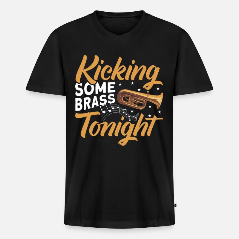 Euphonium Euphoniumspieler Blechbläser Euphonist - Männer Premium Bio T-Shirt mit V-Ausschnitt - Schwarz