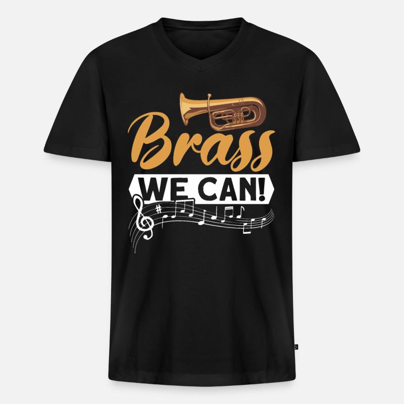 Euphonium Euphoniumspieler Blechbläser Euphonist - Männer Premium Bio T-Shirt mit V-Ausschnitt - Schwarz