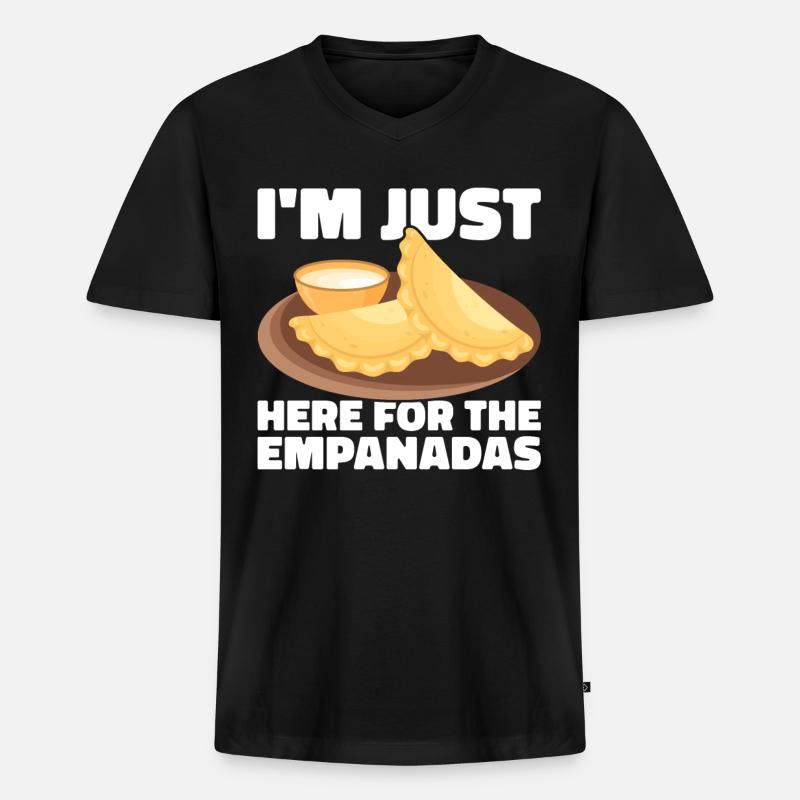 Empanada Spanische Teigtasche Mexikanisch - Männer Premium Bio T-Shirt mit V-Ausschnitt - Schwarz