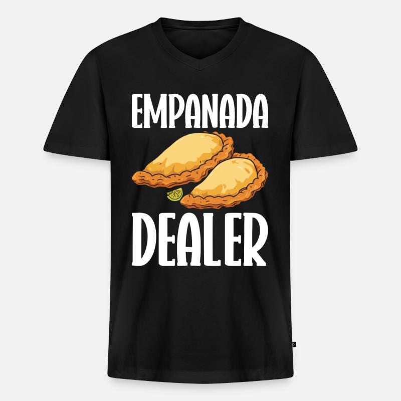 Empanada Spanische Teigtasche Mexikanisch - Männer Premium Bio T-Shirt mit V-Ausschnitt - Schwarz