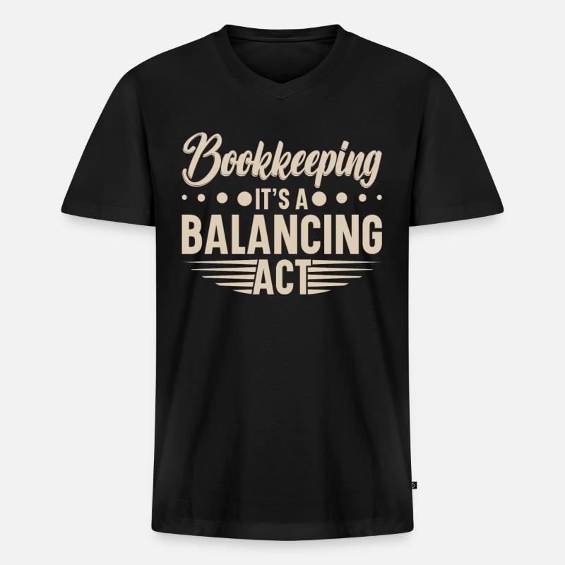 Buchhaltung Finanzbuchhalter Buchhalter Beruf - Männer Premium Bio T-Shirt mit V-Ausschnitt - Schwarz