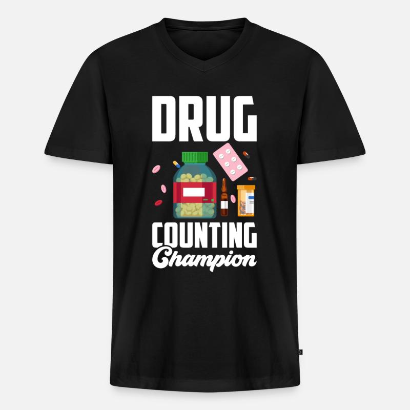 Pharmazeutischer Assistent Pharmazie Techniker - Männer Premium Bio T-Shirt mit V-Ausschnitt - Schwarz