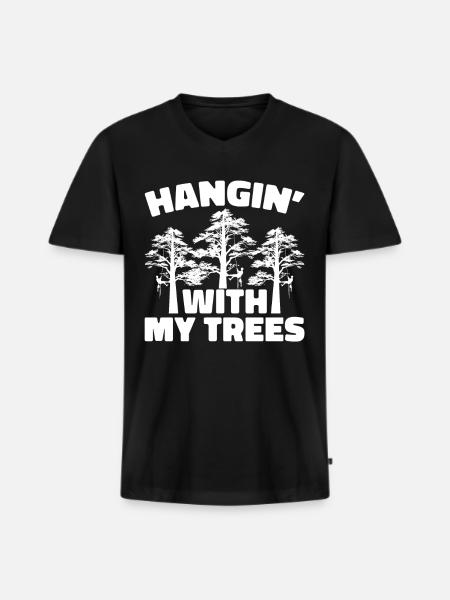 Arborist Baumpfleger Baumkletterer Baumklettern - Männer Premium Bio T-Shirt mit V-Ausschnitt - Schwarz
