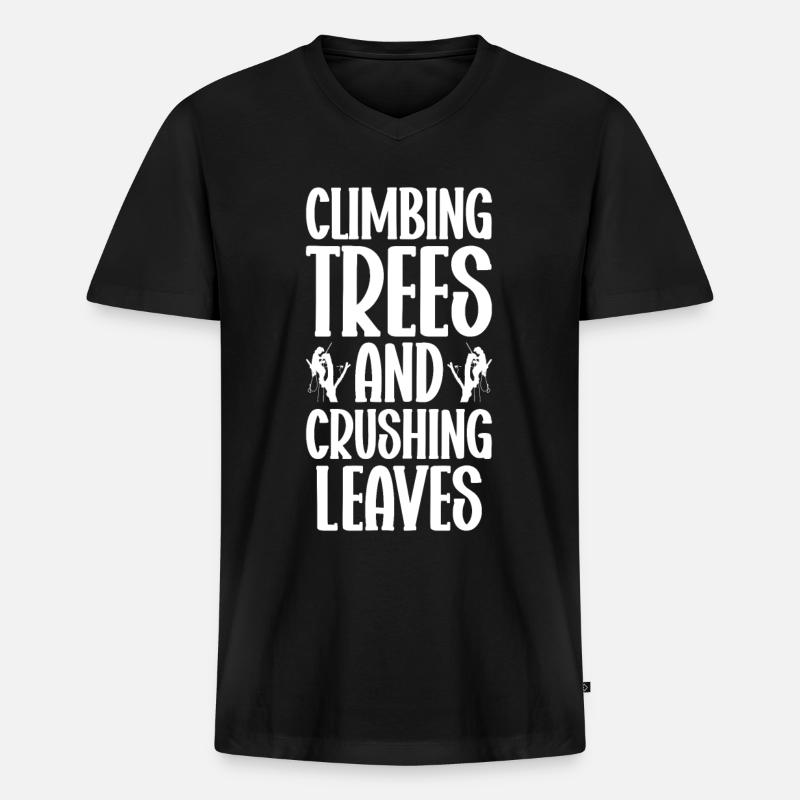 Arborist Baumpfleger Baumkletterer Baumklettern - Männer Premium Bio T-Shirt mit V-Ausschnitt - Schwarz