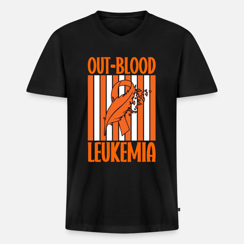 Leukämie Bewusstsein Blutkrebs Bekämpfung - Männer Premium Bio T-Shirt mit V-Ausschnitt - Schwarz