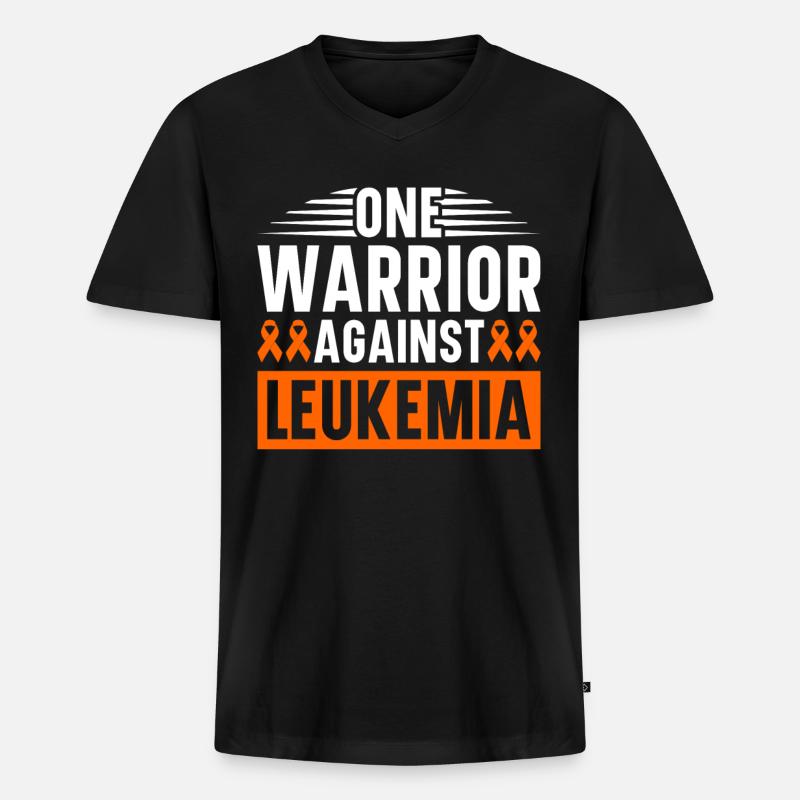 Leukämie Bewusstsein Blutkrebs Bekämpfung - Männer Premium Bio T-Shirt mit V-Ausschnitt - Schwarz