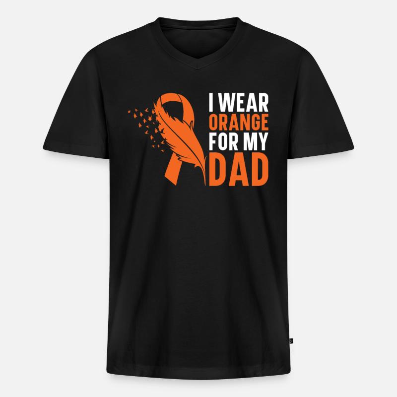 Leukämie Bewusstsein Blutkrebs Bekämpfung - Männer Premium Bio T-Shirt mit V-Ausschnitt - Schwarz