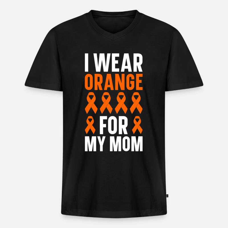 orangeLeukämie Bewusstsein Blutkrebs Bekämpfung - Männer Premium Bio T-Shirt mit V-Ausschnitt - Schwarz