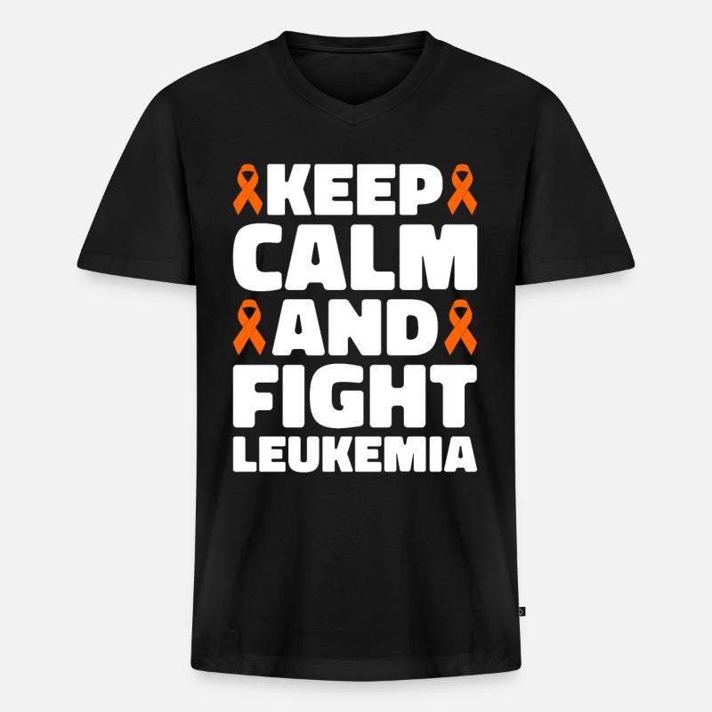 Leukämie Bewusstsein Blutkrebs Bekämpfung - Männer Premium Bio T-Shirt mit V-Ausschnitt - Schwarz