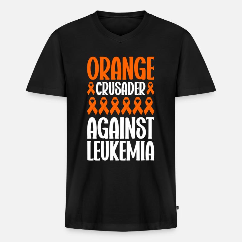 Leukämie Bewusstsein Blutkrebs Bekämpfung - Männer Premium Bio T-Shirt mit V-Ausschnitt - Schwarz