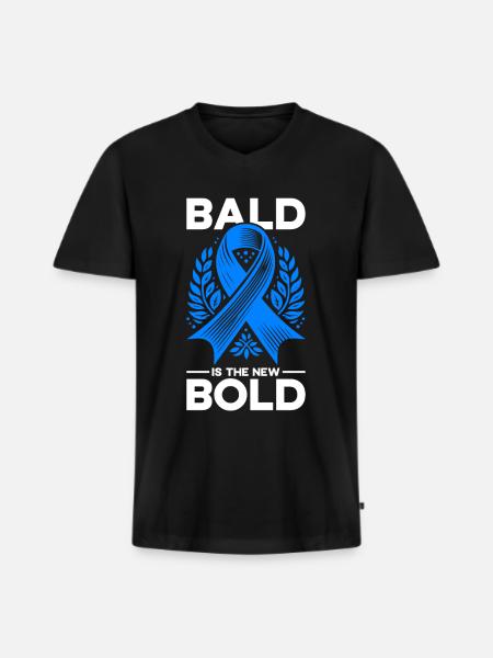 Alopecia Areata Bewusstsein Haarausfall - Männer Premium Bio T-Shirt mit V-Ausschnitt - Schwarz