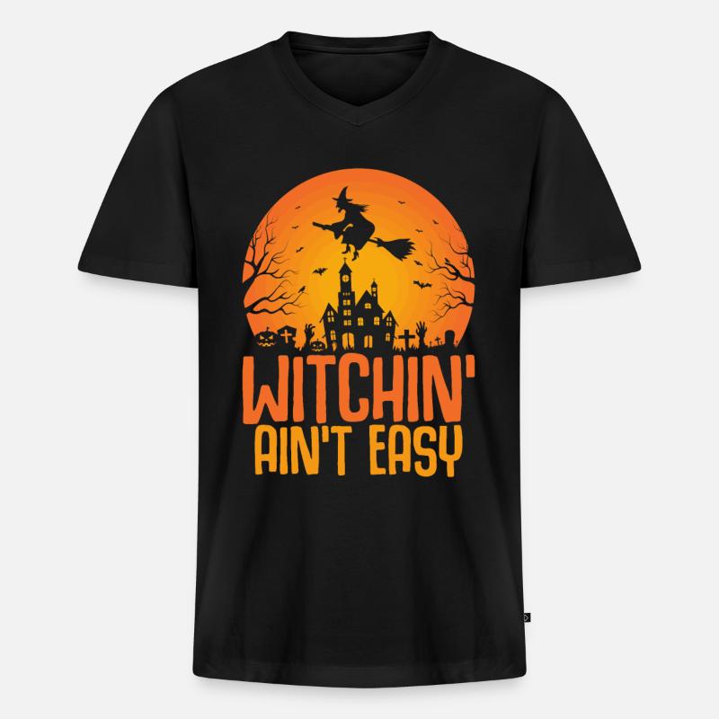 Halloween Kostüm - Männer Premium Bio T-Shirt mit V-Ausschnitt - Schwarz