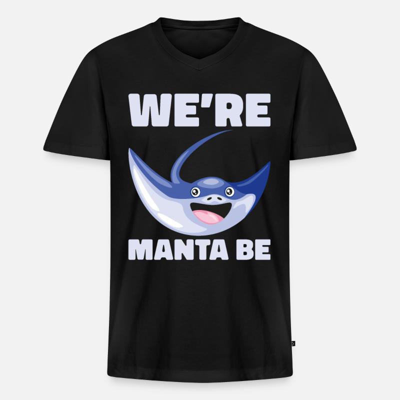 Mantarochen Liebhaber Meerestier Teufelsrochen - Männer Premium Bio T-Shirt mit V-Ausschnitt - Schwarz