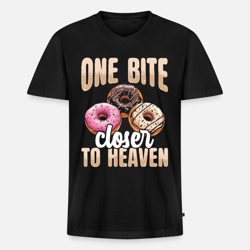 Donuts Donut - Männer Premium Bio T-Shirt mit V-Ausschnitt - Schwarz