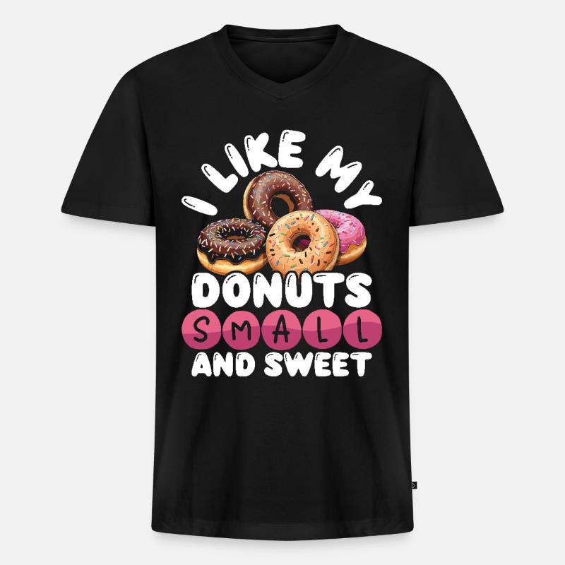 Donuts Donut - Männer Premium Bio T-Shirt mit V-Ausschnitt - Schwarz