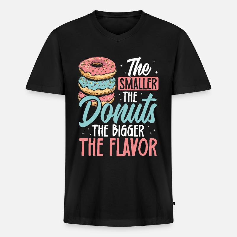 Donuts Donut - Männer Premium Bio T-Shirt mit V-Ausschnitt - Schwarz