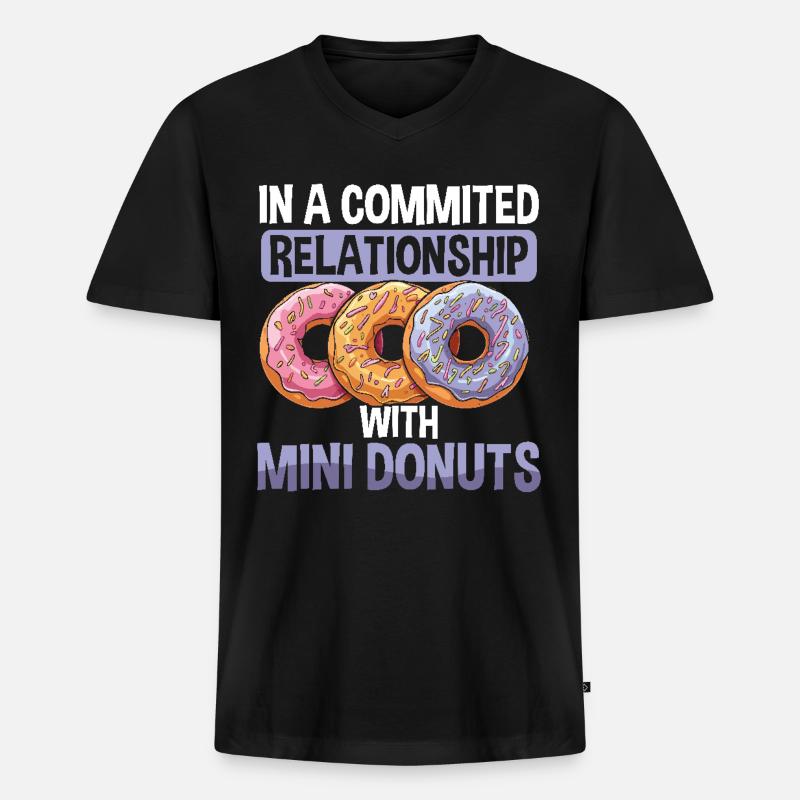 Donuts Donut - Männer Premium Bio T-Shirt mit V-Ausschnitt - Schwarz