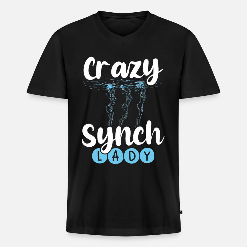 Synchronschwimmen Synchro Schwimmer - Männer Premium Bio T-Shirt mit V-Ausschnitt - Schwarz