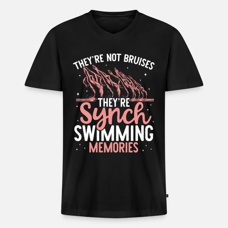 Synchronschwimmen Synchro Schwimmer - Männer Premium Bio T-Shirt mit V-Ausschnitt - Schwarz