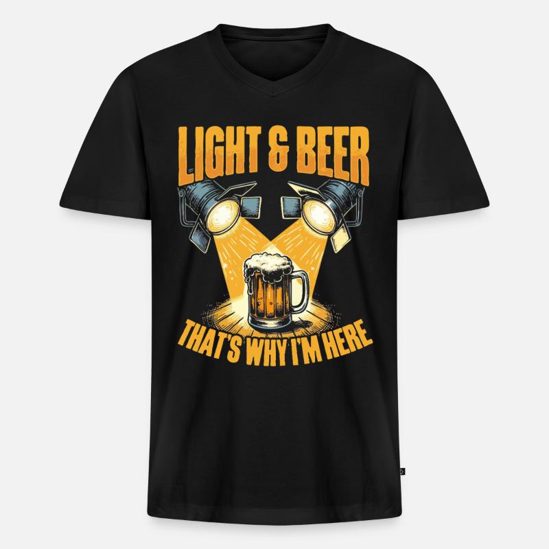 Lichttechniker Beleuchtungstechniker Lichttechnik - Männer Premium Bio T-Shirt mit V-Ausschnitt - Schwarz