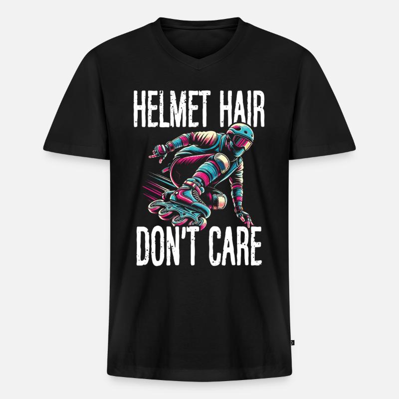 Inline Skating Rollerblading Inline Skates - Männer Premium Bio T-Shirt mit V-Ausschnitt - Schwarz