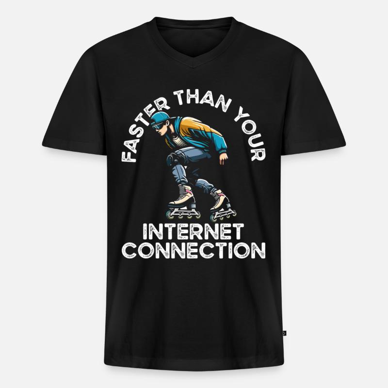 Inline Skating Rollerblading Inline Skates - Männer Premium Bio T-Shirt mit V-Ausschnitt - Schwarz