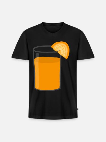 Orange juice - Men's Premium Organic T-shirt with V-neck - black