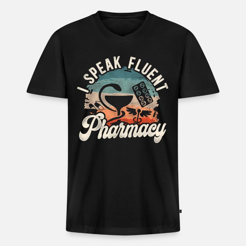 Pharmacy Tech Technician - Männer Premium Bio T-Shirt mit V-Ausschnitt - Schwarz