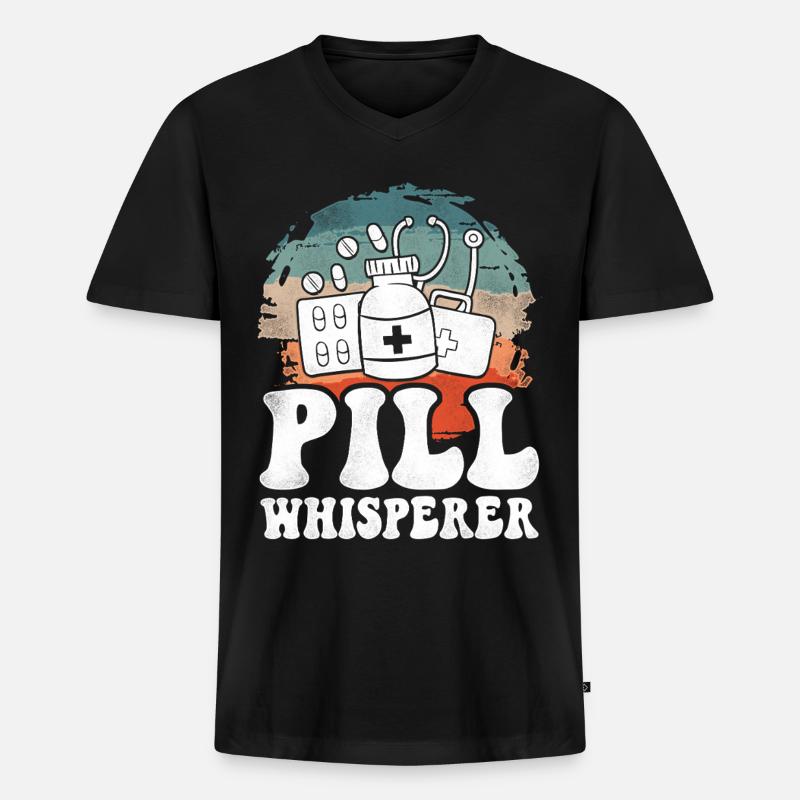 Pharmacy Tech Technician - Männer Premium Bio T-Shirt mit V-Ausschnitt - Schwarz