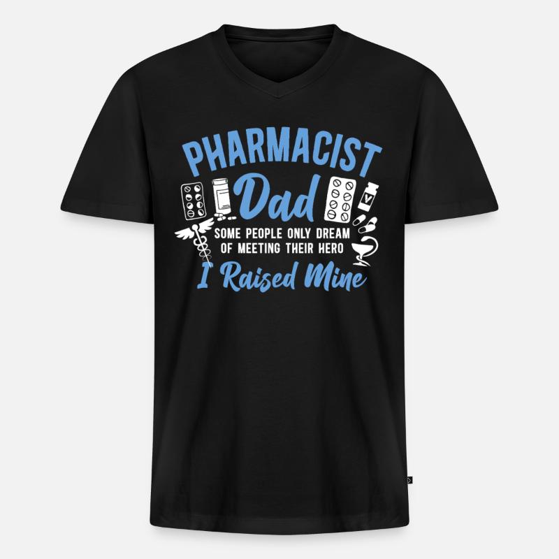 Pharmacy Tech Technician - Männer Premium Bio T-Shirt mit V-Ausschnitt - Schwarz