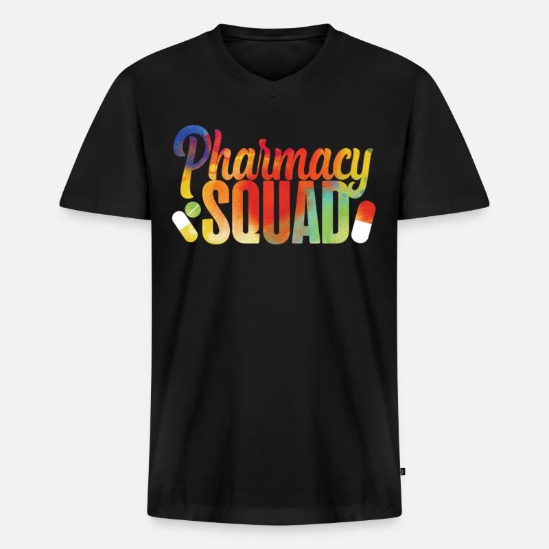 Pharmacy Tech Technician - Männer Premium Bio T-Shirt mit V-Ausschnitt - Schwarz