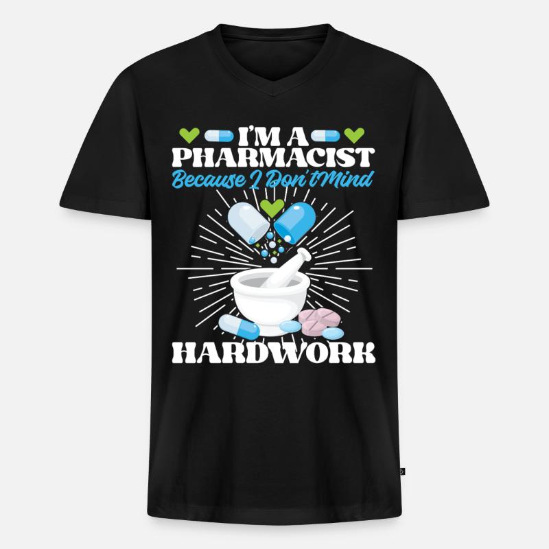 Pharmacy Tech Technician - Männer Premium Bio T-Shirt mit V-Ausschnitt - Schwarz