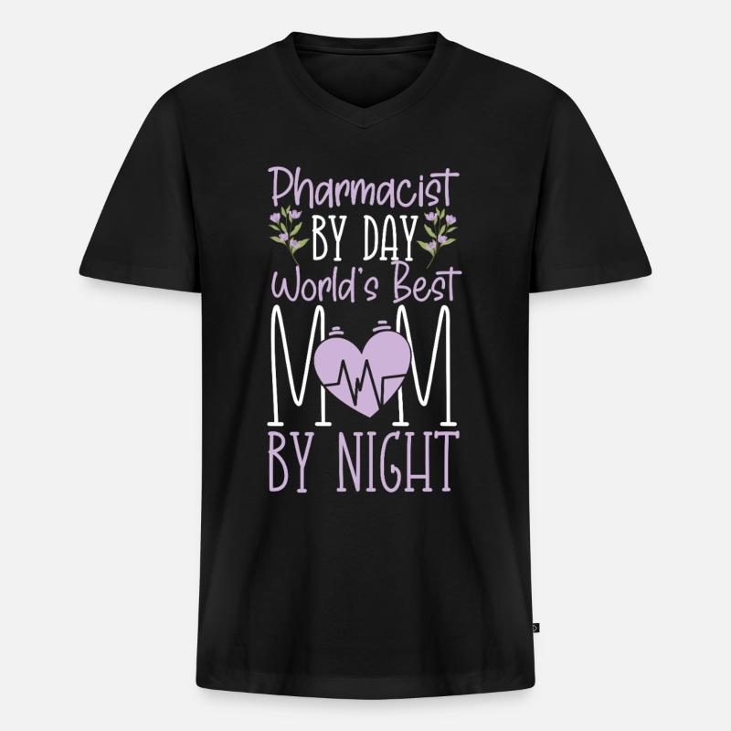 Pharmacy Tech Technician - Männer Premium Bio T-Shirt mit V-Ausschnitt - Schwarz