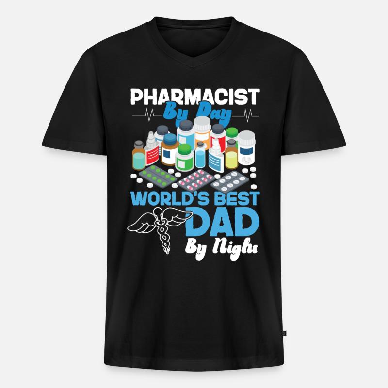Pharmacy Tech Technician - Männer Premium Bio T-Shirt mit V-Ausschnitt - Schwarz