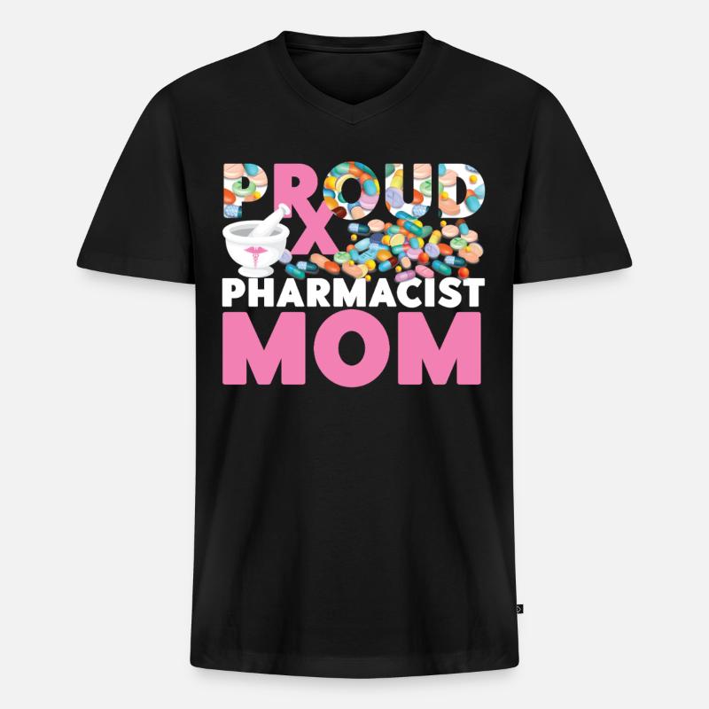 Pharmacy Tech Technician - Männer Premium Bio T-Shirt mit V-Ausschnitt - Schwarz