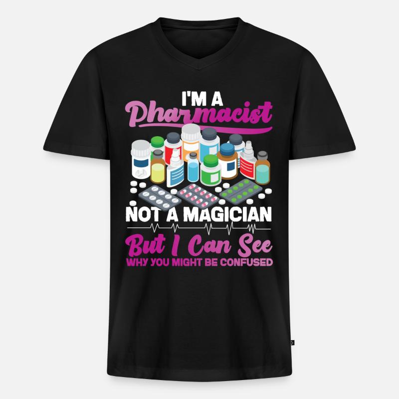 Pharmacy Tech Technician - Männer Premium Bio T-Shirt mit V-Ausschnitt - Schwarz